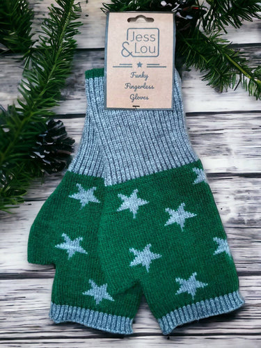 Green Star Fingerless Glove/Wrist Warmer