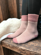 Load image into Gallery viewer, Sleek Stripe Ribbed Pink Socks