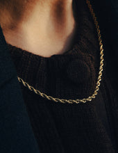 Load image into Gallery viewer, Gold Rope Twist Chain Necklace, Waterproof