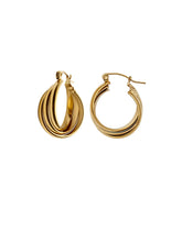 Load image into Gallery viewer, Gold Triple Entwine Hoop Earrings, Waterproof