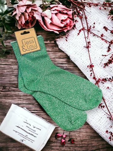 Super Sparkly Green Lurex Socks SL6811