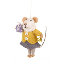 Load image into Gallery viewer, Handmade Felt Agnes Mouse Fair Trade Hanging Decoration