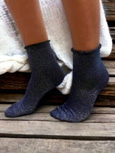 Load image into Gallery viewer, Footwear Elegance - Sparkly Blue Lurex Socks