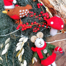 Load image into Gallery viewer, Handmade Felt Biodegradable Christmas Mouse Tree Hanging