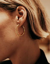 Load image into Gallery viewer, Large twisted Gold Earrings