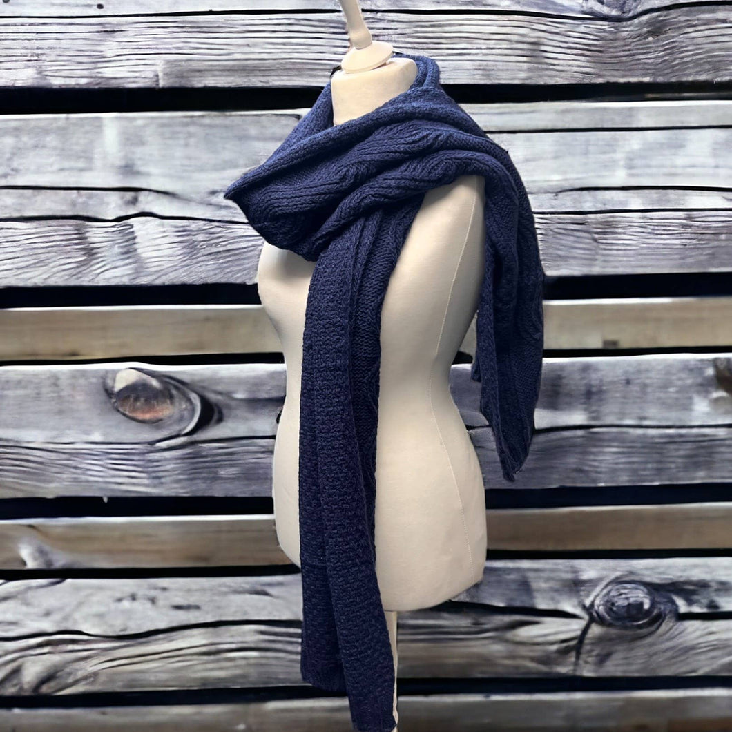 Chunky Knit Navy Soft Cable knit Scarf