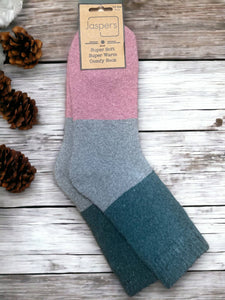 Bold Colour Block Super Cosy Men's Socks