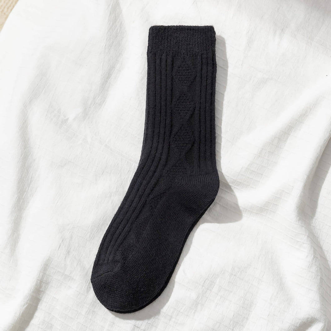 Autumn/Winter Women's Wool & Cashmere Striped Diamond Socks