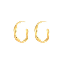 Load image into Gallery viewer, Molten Hoop earrings in gold
