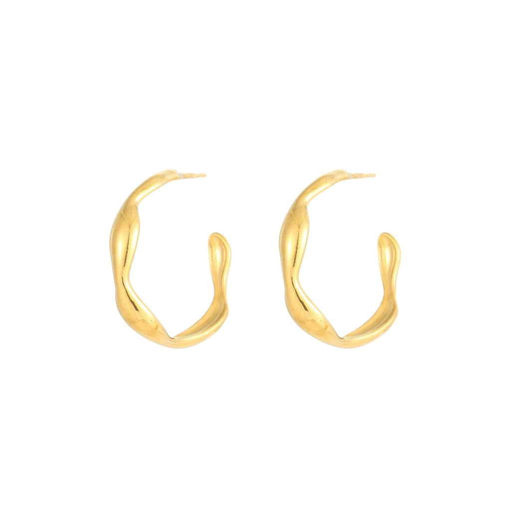 Molten Hoop earrings in gold