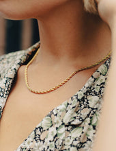 Load image into Gallery viewer, Gold Rope Twist Chain Necklace, Waterproof